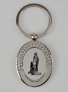 Porte-Clés de Notre Dame de Lourdes en Argent - 4 cm