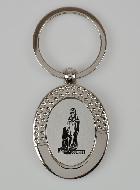 Porte-Clés de Notre Dame de Lourdes en Argent - 4 cm