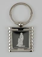 Porte-Clés de Notre Dame de Lourdes Noir et Argent - 3.5 cm