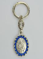 Porte-Clés de Saint Antoine - Métal Emaillé Bleu - 4 cm