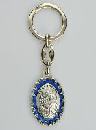 Porte-Clés de Saint Joseph - Métal Emaillé Bleu - 4 cm