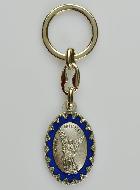 Porte-Clés de Saint Michel Archange - Métal Emaillé Bleu - 4 cm