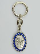 Porte-Clés de Sainte Rita - Métal Emaillé Bleu - 4 cm