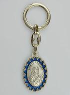 Porte-Clés de Sainte Thérèse - Métal Emaillé Bleu - 4 cm