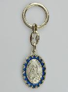 Porte-Clés de Sainte Thérèse - Métal Emaillé Bleu - 4 cm
