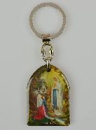 Porte-Clés Parchemin de Notre Dame de Lourdes - 4 cm