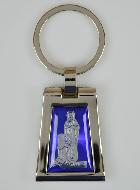 Porte-Clés Religieux Apparitions de Lourdes Bleue - 4cm