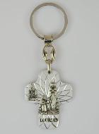 Porte-Clés Religieux Croix Notre Dame de Lourdes - 4cm