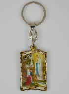 Porte-Clés Religieux Parchemin Notre Dame de Lourdes - 4.5cm