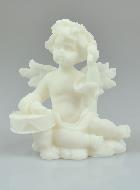 Statue Ange-Gardien Protecteur au Tambour en Albâtre - 8 cm