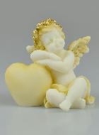 Statue Ange-gardien Protecteur Coeur Endormi en Albâtre - 9 cm