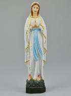 Statue Vierge Marie de Lourdes Polychromée sur Socle - 27cm