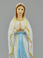 Statue Vierge Marie de Lourdes Polychromée sur Socle - 27cm