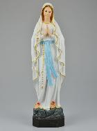 Statue Vierge Marie de Lourdes Polychromée sur Socle - 40 cm