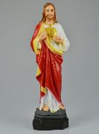 Statue du Sacré Coeur de Jésus-Christ Polychromée - 35 cm