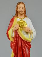 Statue du Sacré Coeur de Jésus-Christ Polychromée - 35 cm