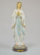 Statue Vierge Marie de Lourdes - Socle Bois - 40cm