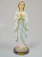 Statue Vierge Marie de Lourdes - Socle Bois - 50cm