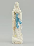 Statue Notre Dame de Lourdes au Chapelet Or - 10 cm