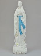 Statue Vierge Marie de Lourdes au Chapelet Or - 28 cm