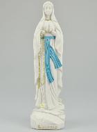 Statue Notre Dame de Lourdes au Chapelet Or - 28 cm