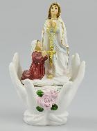 Statue Notre Dame de Lourdes et Main de Dieu - 10 cm