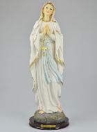 Statue Notre Dame de Lourdes sur Socle Bois - 40 cm