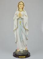 Statue Notre Dame de Lourdes sur Socle Bois - 50 cm