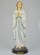 Statue Notre Dame de Lourdes sur Socle Bois - 50 cm