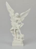 Statue Saint Michel Archange - Résine Blanche - 20 cm