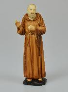 Statue Saint Padre Pio Polychromée Peinte Main - 15 cm