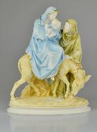 Statue Sainte Famille Peinte Main - La Fuite en Egypte - 26 cm