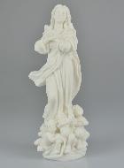 Statue Vierge Marie de l'Assomption en Albâtre - 23 cm