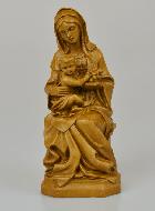 Statue Vierge Marie à l'Enfant Jésus aux Raisins - Ton Bois - 18 cm