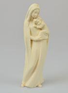 Statue Vierge Marie à l'Enfant Jésus en Bois - Sculptée Main - 15 cm