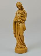 Statue Vierge Marie à l'Enfant Jésus - Renaissance - Ton Bois - 16 cm