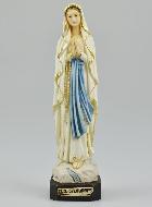 Statuede Notre Dame de Lourdes Polychromée sur Socle - 15 cm